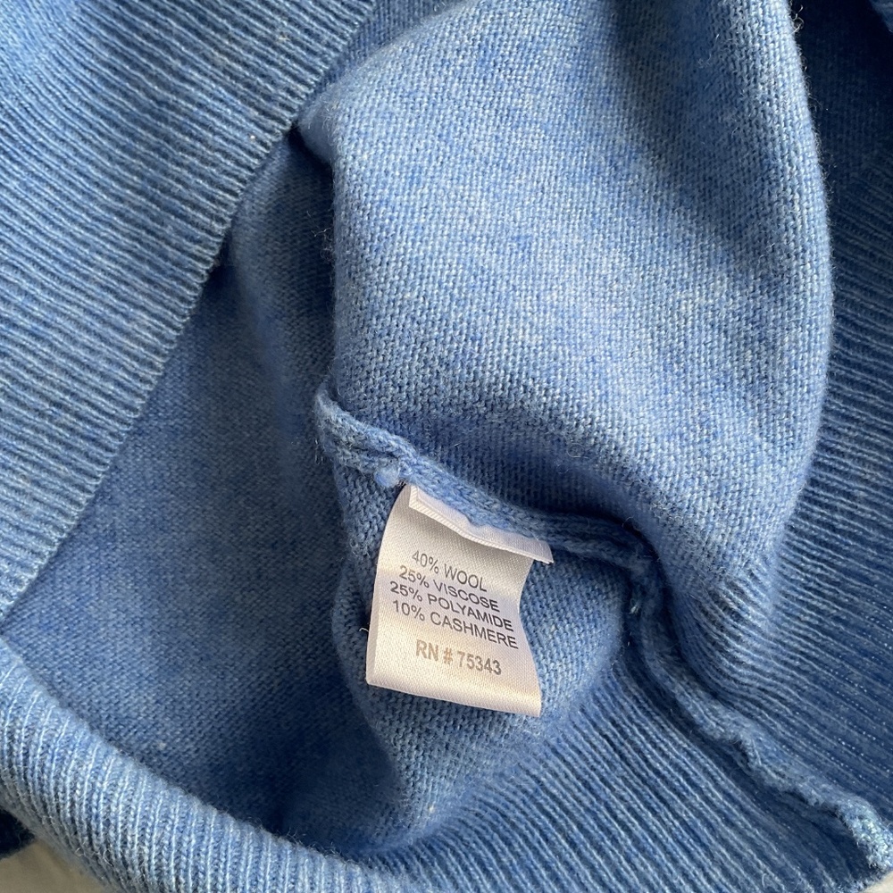 Men’s Italian Wool/Viscose/Cashmere 3/4 Zip Sweater Size S - Picture 5 of 5